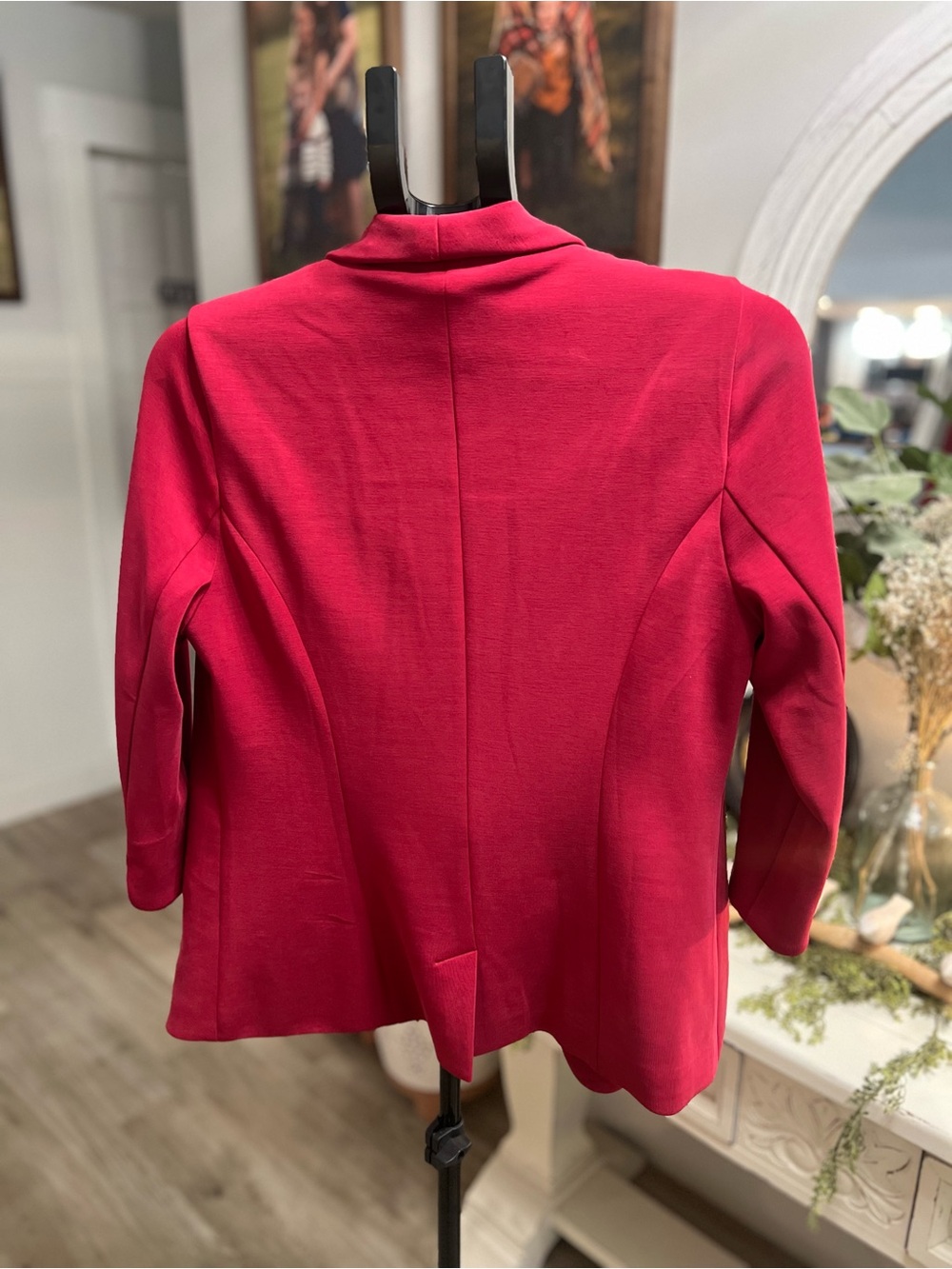 Women’s Open-Front Raspberry Blazer Jacket - Picture 3 of 4